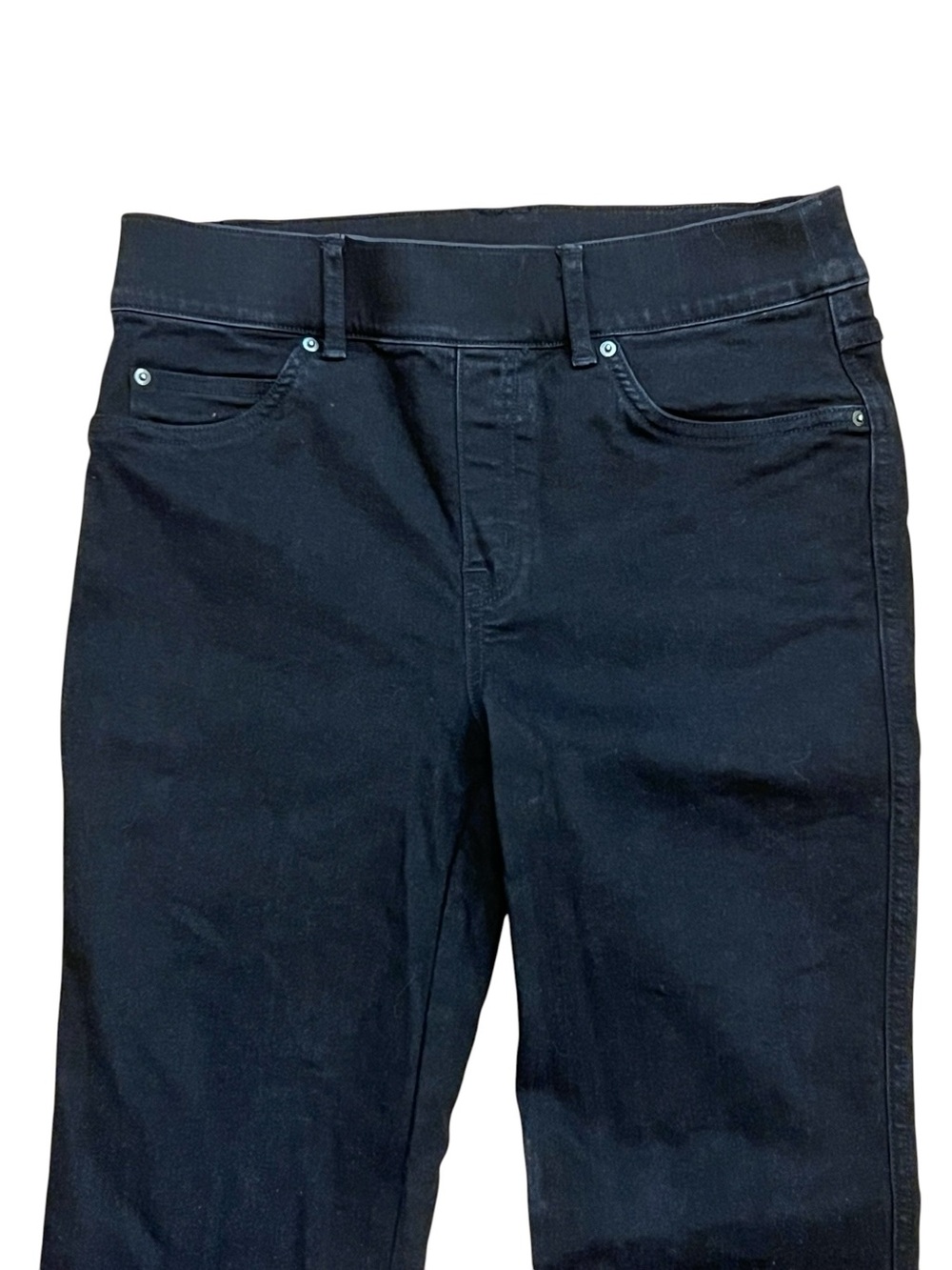 Spanx Flare Jeans Clean Black Pull On Stretch 20326Q Size Medium - Picture 3 of 9